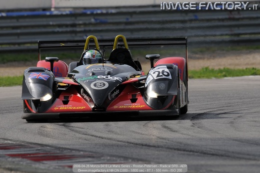 2008-04-26 Monza 0418 Le Mans Series - Rostan-Petersen - Radical SR9 - AER
